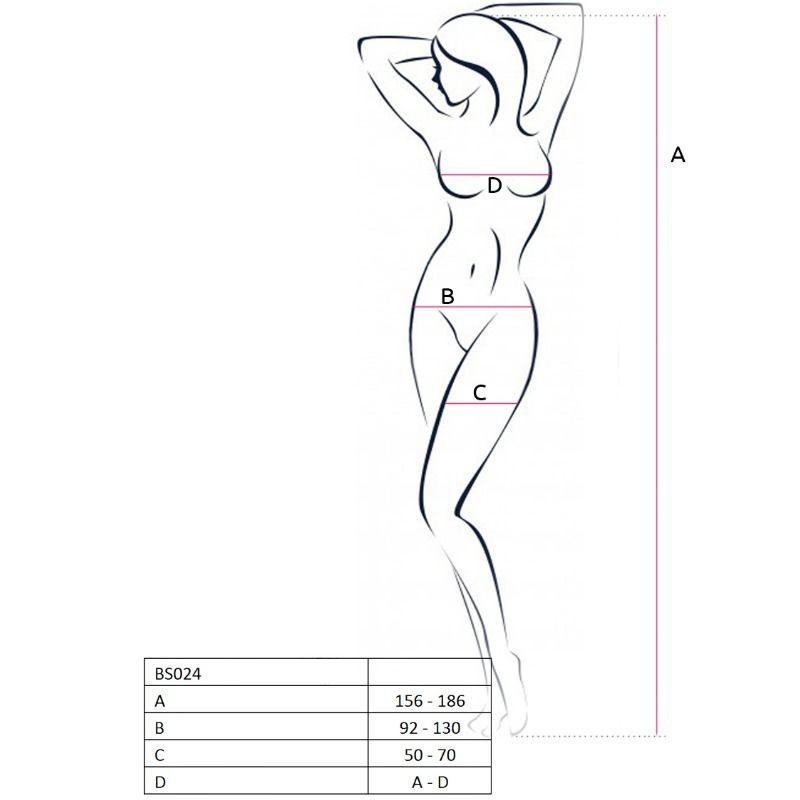 Passion Bs024 Bodystockings Biela - Sieťovaný Erotický Overál 1