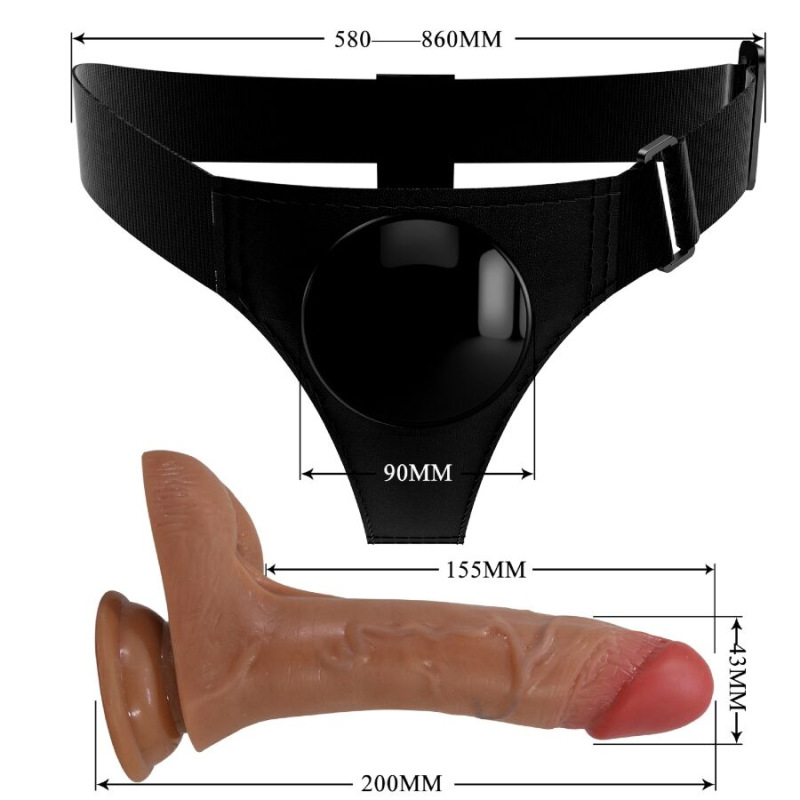 Pretty love - universal harness briefs with vibrating and squirting dildo 15.5 cm mulato 6
