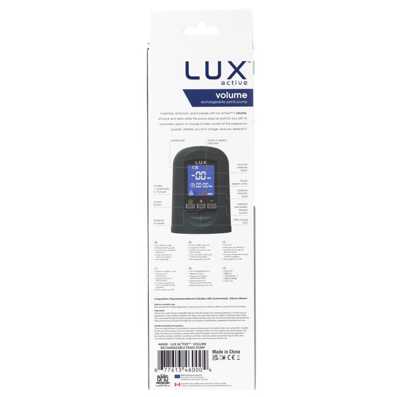 Lux Active - Volume Rechargeable Penis Pump