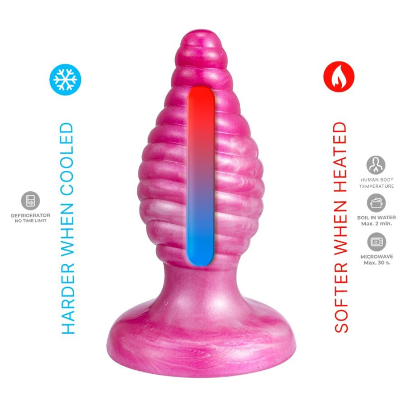 Silexd - cherry anal plug fantasy liquid silicone thermoreactive pink 9.2 cm 4