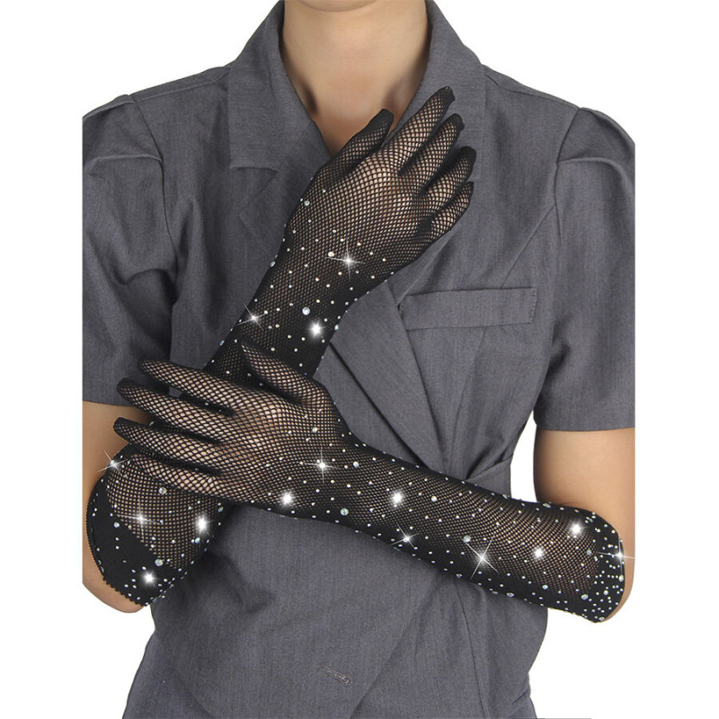 Subblime - 957469shine transparent gloves black s/m 1