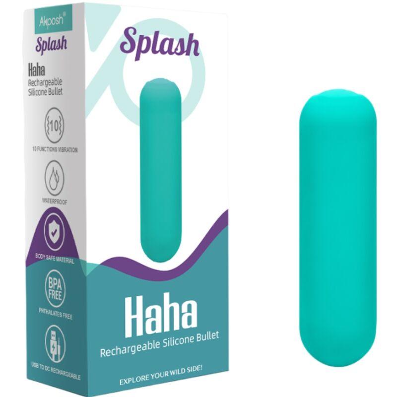 Armony - splash haha vibrator bullet silicone 10 vibrations 75 x 19 cm green 6