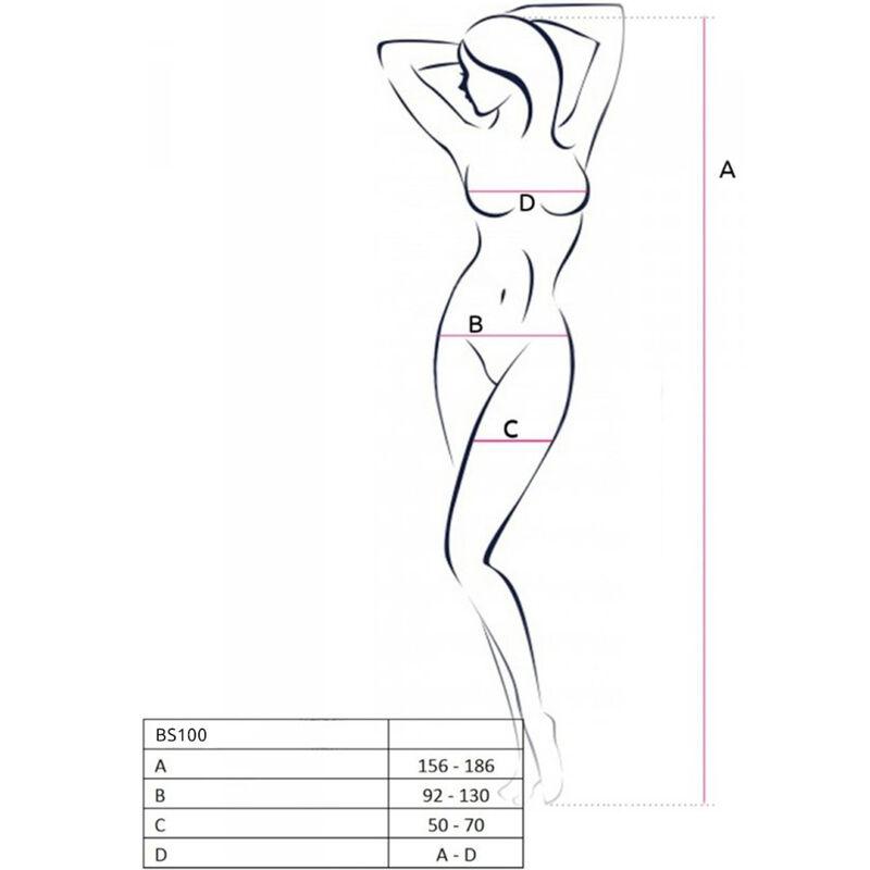 Passion - Bs100 Bodystocking White One Size - Sieťovaný Erotický Overál 4