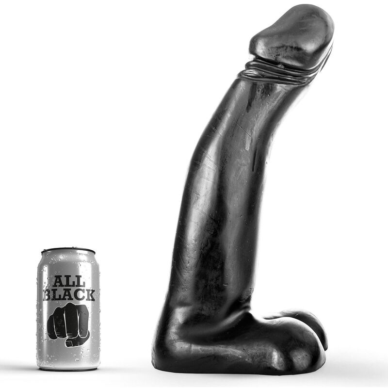 All black - realistic black fisting dildo 29 cm