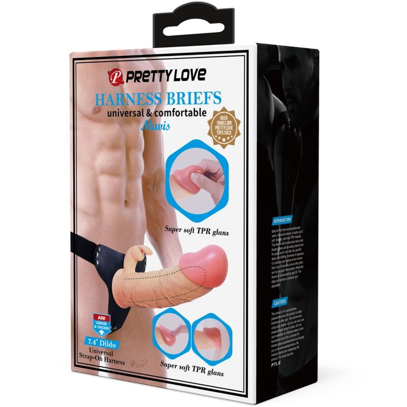 Pretty love - mavis harness universal briefs with dildo 19 cm natural 8