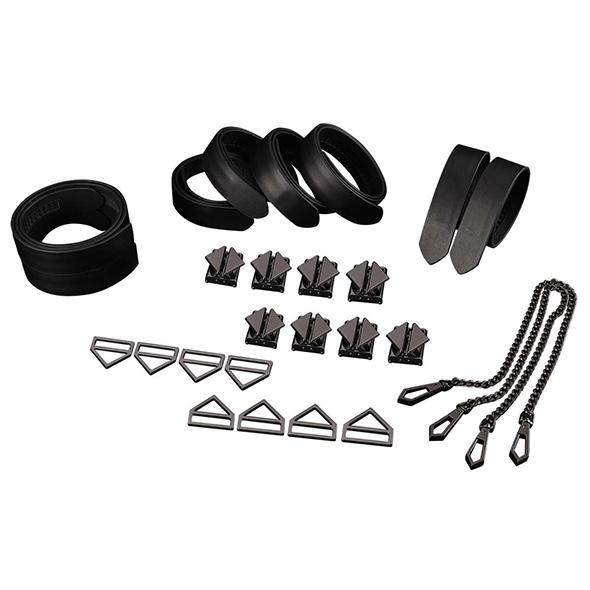 Lockink - 8-Bondage-Straps Restraint Set Black