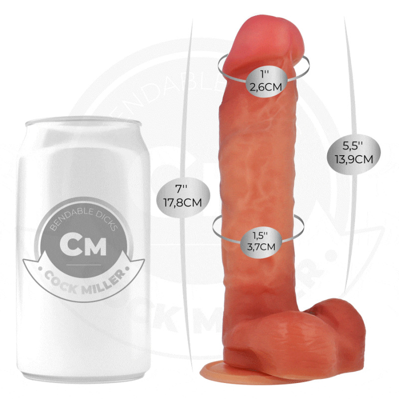 Cock miller - hyperrealistic articulable dildo 17.8 cm 1