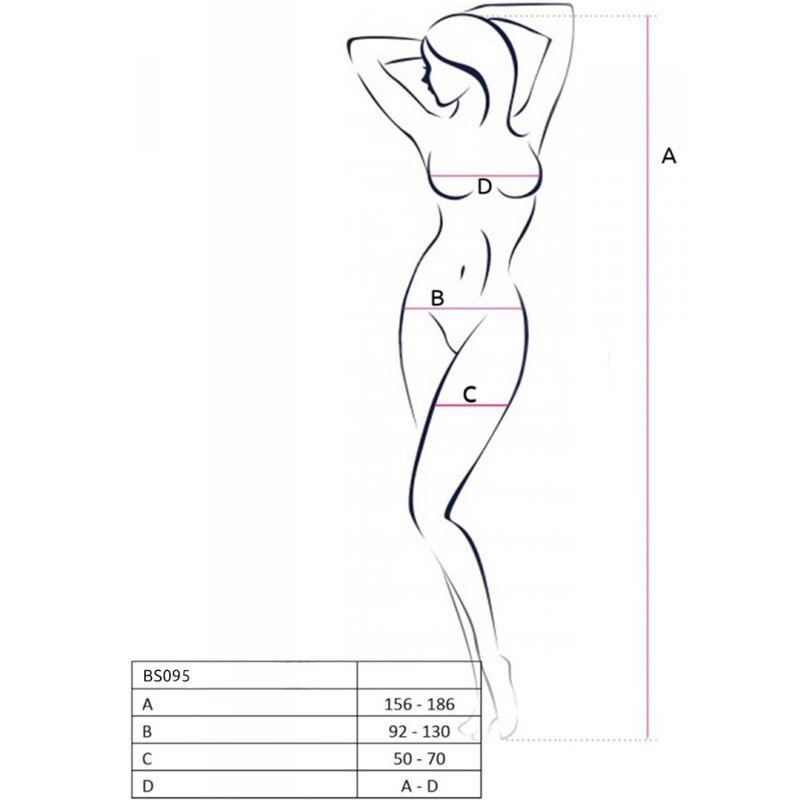 Passion - Bs095 Bodystocking Black One Size - Sieťovaný Erotický Overál 6