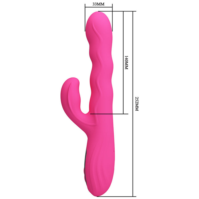 Pretty love - winters multifunction rabbit vibrator with led display pink 6