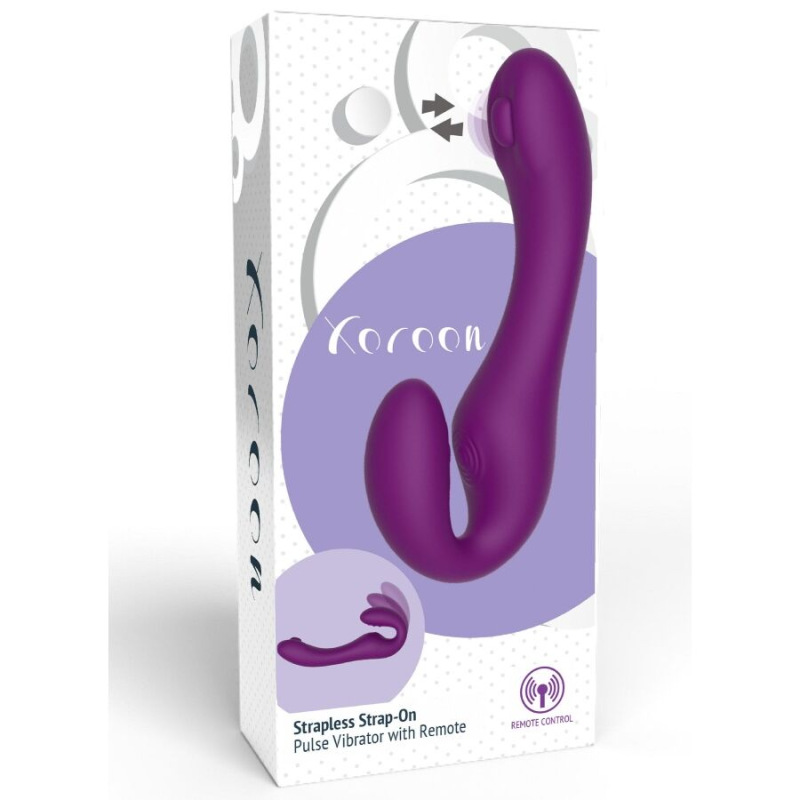 Xocoon - 2 in 1 strapless strap-on vibrator with remote control purple 15