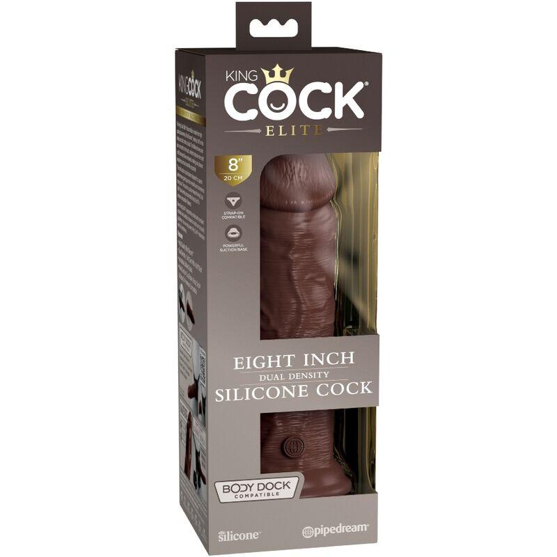 King Cock Elite - Realistic Silicone Dildo 20.3 Cm Brown