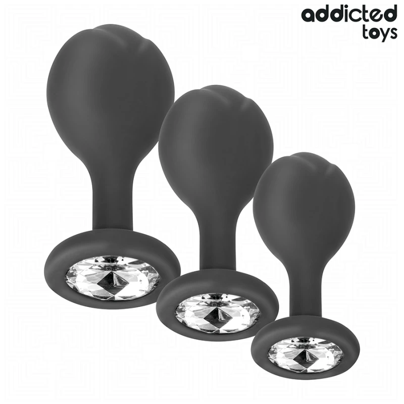 Addicted toys - set of 3 anal plug silicone with jewel 1