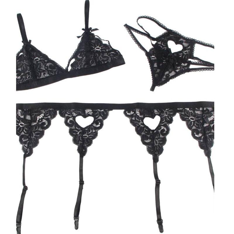Subblime Three Pieces Set Bra+ Garter Belt + Thong L/Xl 7