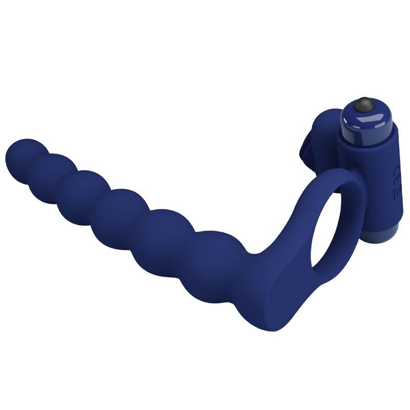 Pretty love - ajmal vibrating ring with plug blue 2