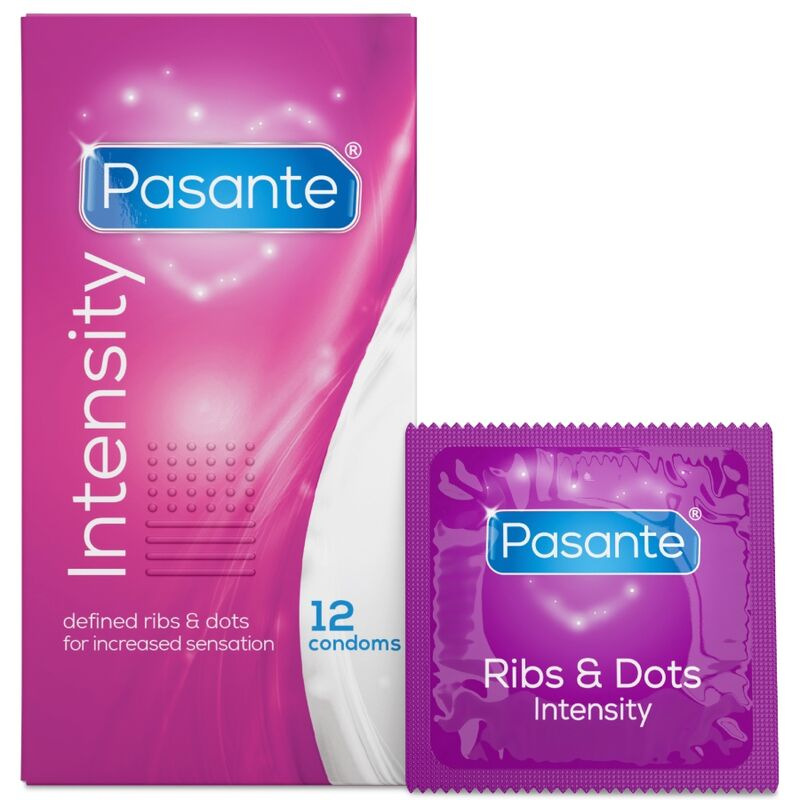 Pasante - Intensity kondómy s vrúbkami a bodkami 12 ks 2