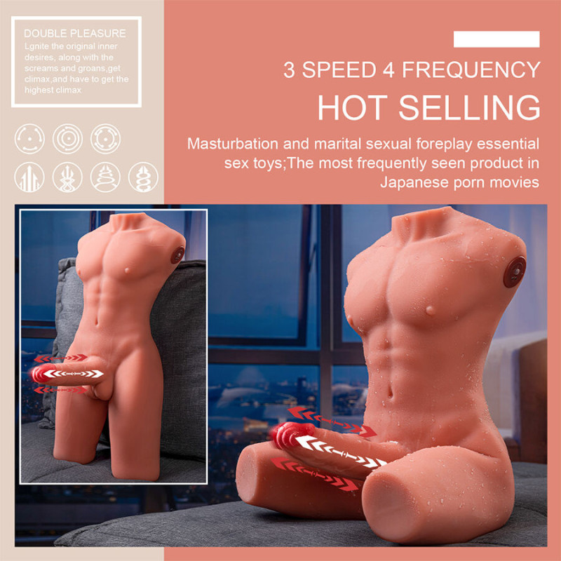 Xise - jason half body realistic male torso with thrusting and vibration 55 cm 13