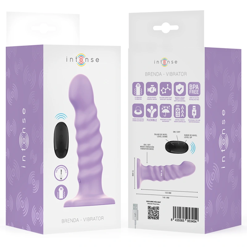 Intense - brenda vibrator size m spiral design 10 vibrations purple remote control 7