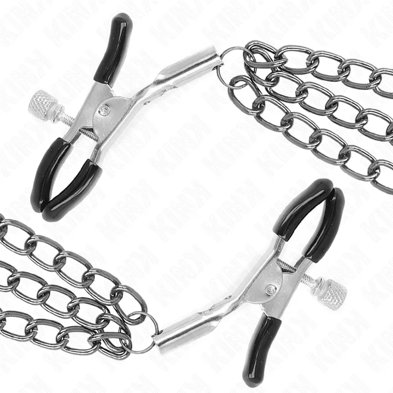 Kink - Nipple Clamps With 3 Chains Black 20/23/28 Cm 3