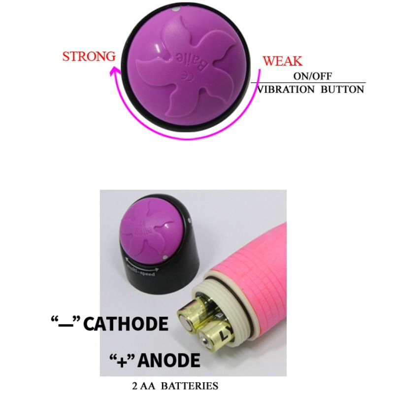 Baile - colorful sex realistic vibrator pink 23 cm 4
