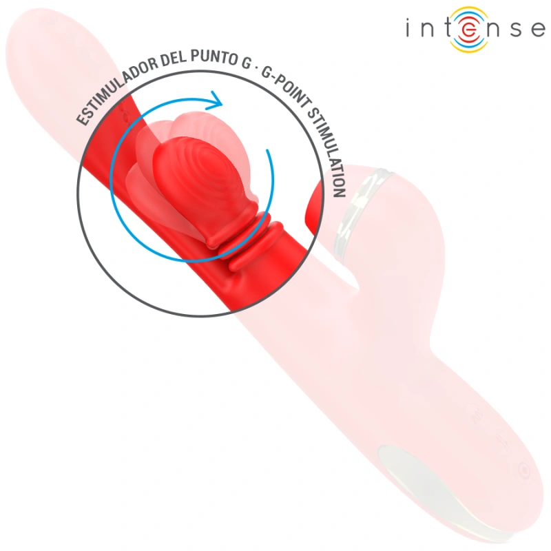 Intense - katy multifunction clitoris stimulator 4 interchangeable heads red 4