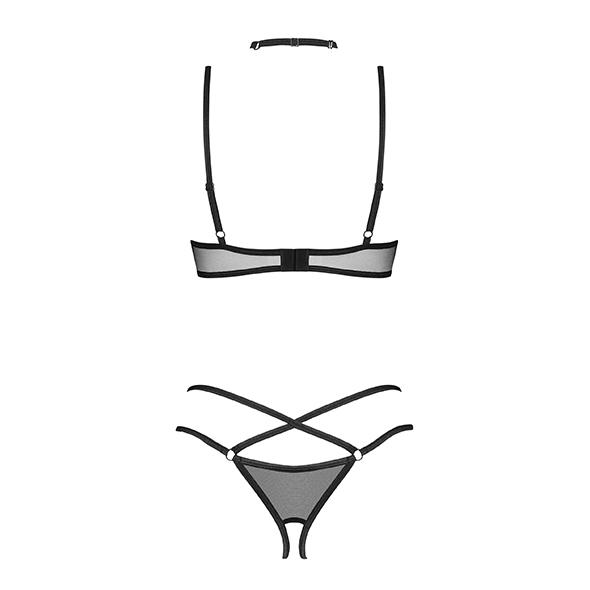 Obsessive - Donarella 3-Piece Crotchless Set Black Xs/S 8