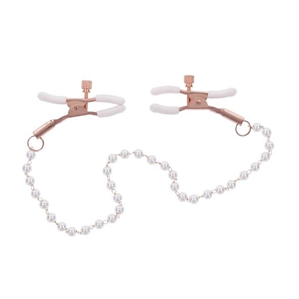 Sportsheets - S&M Peaches ‘N Creame Pearl Nipple Clamps Cream 6