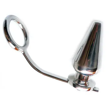 Metalhard Cock Ring With Plug Anal 45 X 50mm 2