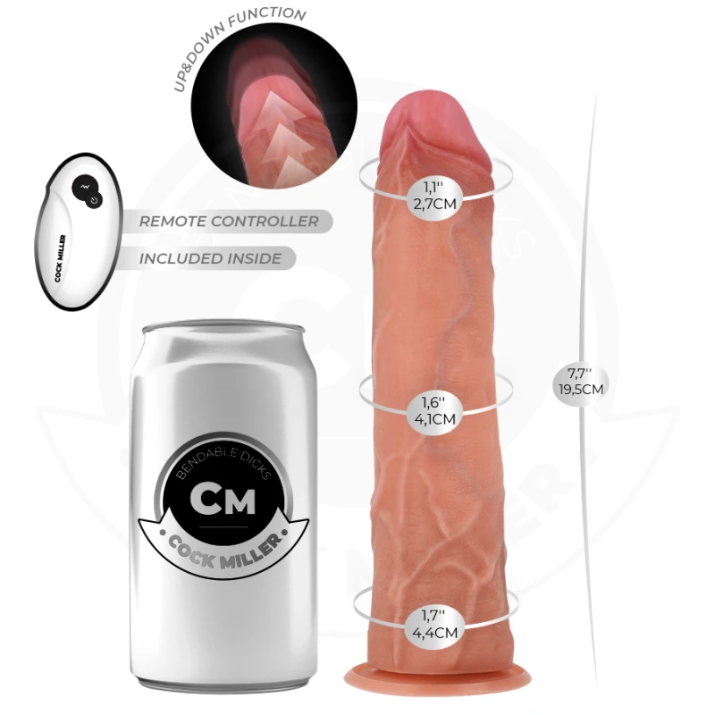 Cock miller - hyper-realistic dildo with suction cup and thrusting with remote control 19.5 cm 3