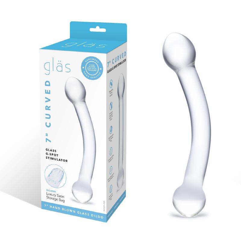 Glas - Curved G-Spot Stimulator Glass Dildo - Sklenené Dildo 5