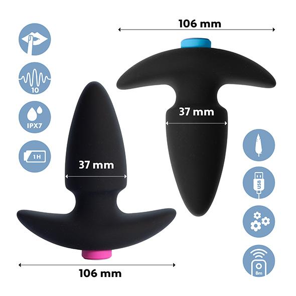 Feelztoys Funkybutts Remote Controlled Butt Plug Set - Análne Kolíky Pre Páry 10