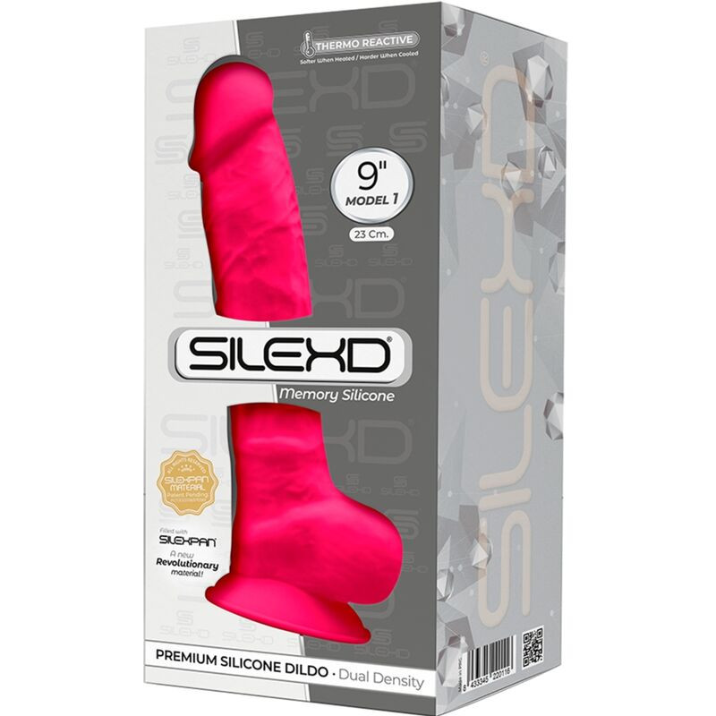 Silexd - Model 1 Realistic Penis Premium Silexpan Silicone Fuchsia 23 cm 2