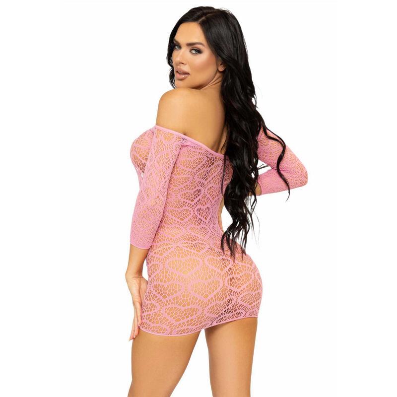 Leg Avenue - Heart Net Mini Dress One Size - Pink
