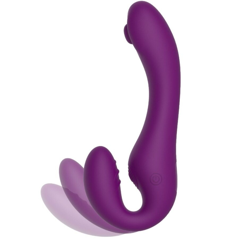 Xocoon - 2 in 1 strapless strap-on vibrator with remote control purple 3