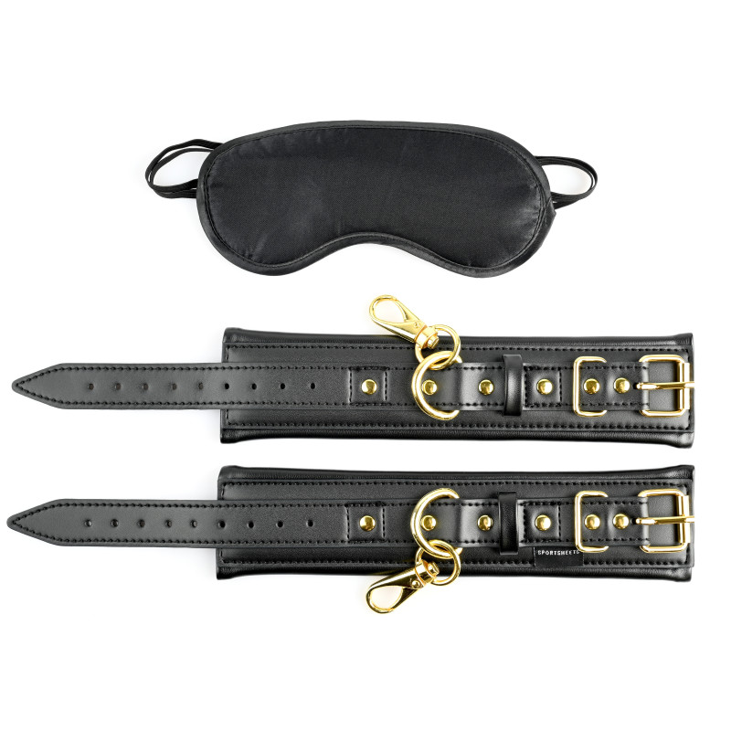 Sportsheets - Cuffs And Blindfold Set Special Edition Black 8
