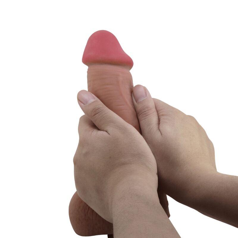 Pretty Love - Sliding Skin Series Realistic Dildo With Sliding Skin Suction Cup Brown 23.4 2