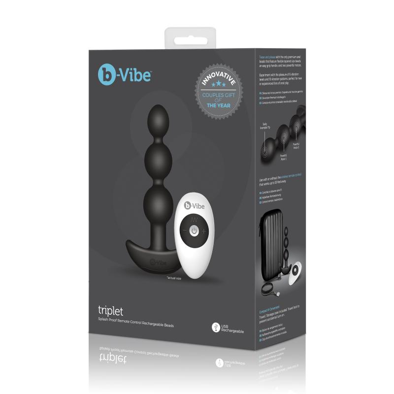 B-Vibe - Triplet Anal Beads Black 9