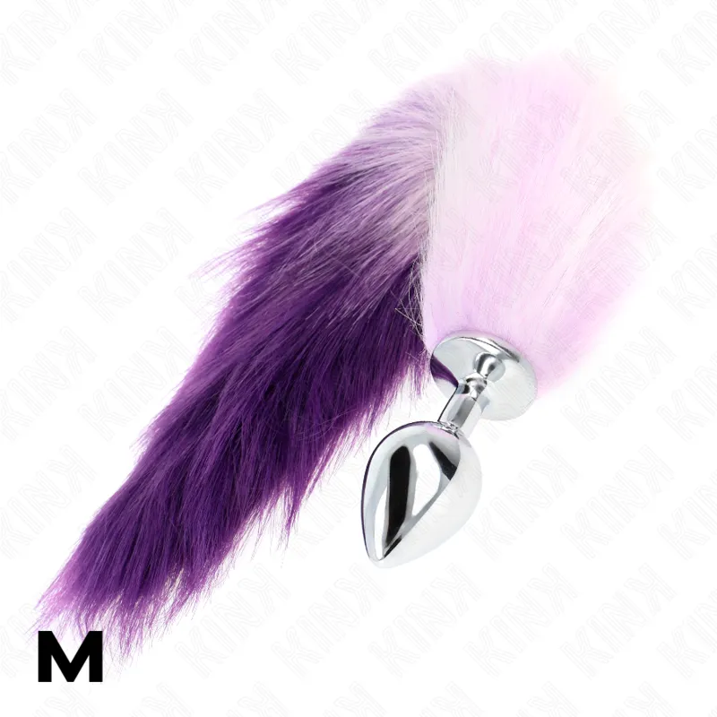 Kink - Anal Plug Size M 8 X 3.5 Cm With Synthetic Tail 40 Cm Purple