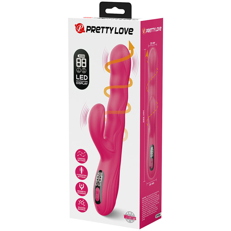 Pretty love - winters multifunction rabbit vibrator with led display pink 9