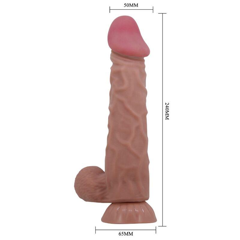 Pretty Love - Sliding Skin Series Realistic Dildo With Sliding Skin Suction Cup Brown 24 C