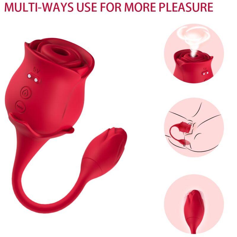 Armony - Rose Licking Vibrating De Clit & Vibrator 10 Modes Red 4