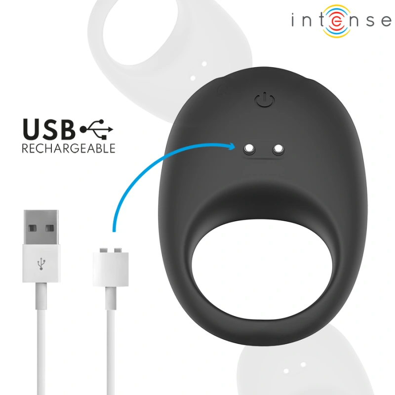 Intense - merlotte vibrating penis ring with clitoris stimulation black 5