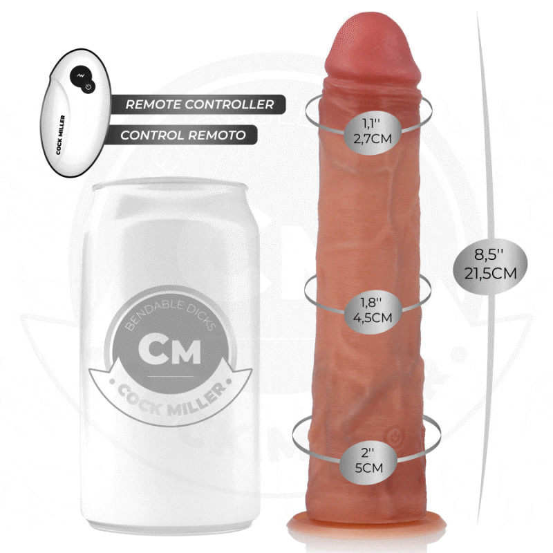 Cock miller - realistic dildo with suction cup and remote control vibration 19.5 cm 1