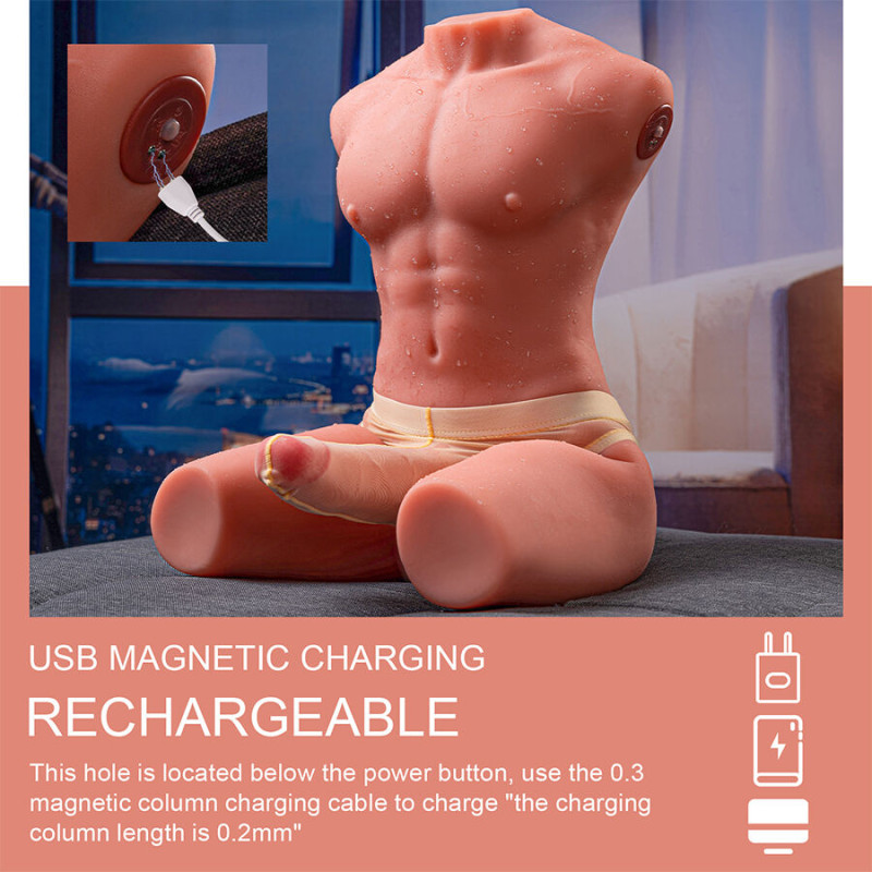 Xise - jason half body realistic male torso with thrusting and vibration 55 cm 9