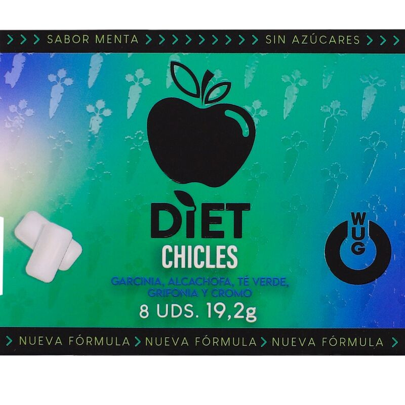 Wug diet - sugar-free functional mint gum blister 8 pcs
