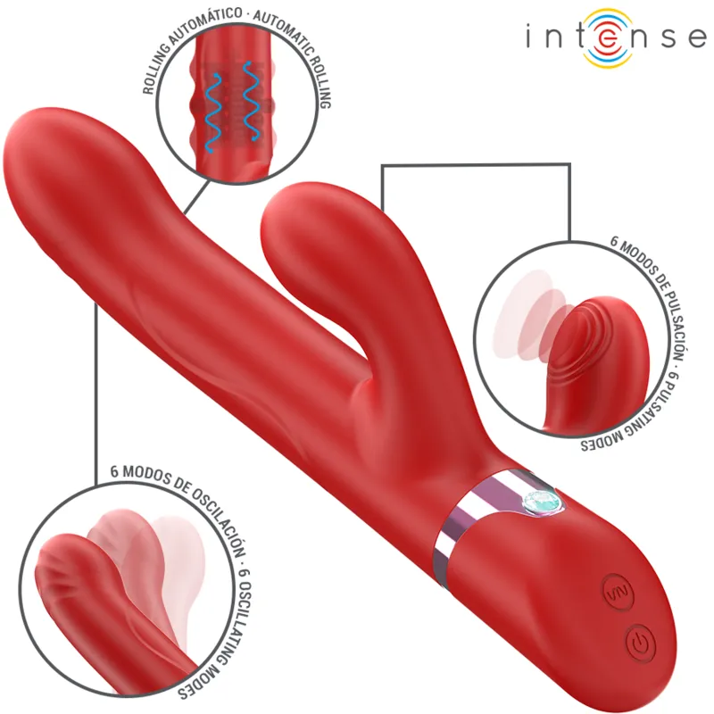 Intense - lele multifunction vibrator rotating & oscillation & stimulation red