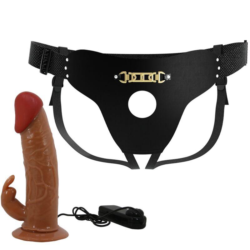 Pretty Love - Marion Harness Universal Briefs With Vibration Dildo 19 Cm Brown 4