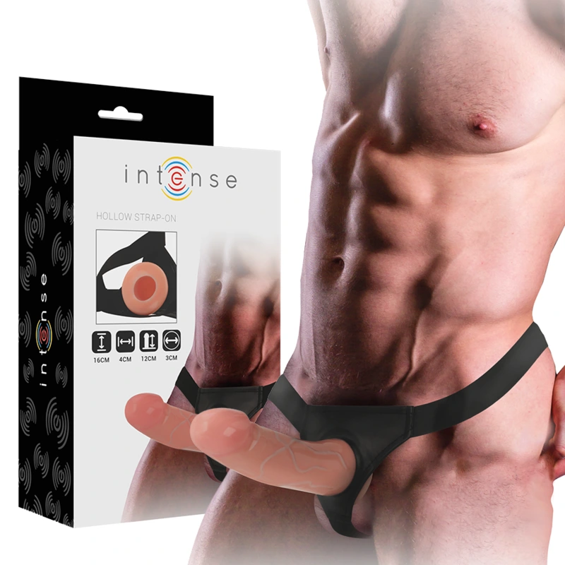 Intense - hollow harness with dildo 16 x 3 cm