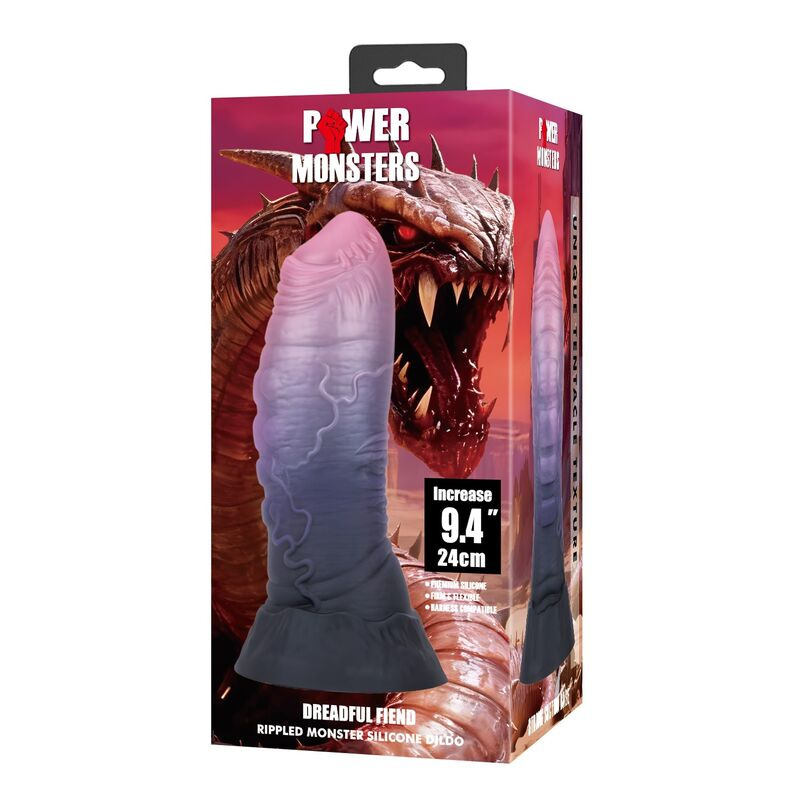 Power monsters - dreadful fiend bicolor fantasy silicone dildo 24 cm Ø 6 cm 2