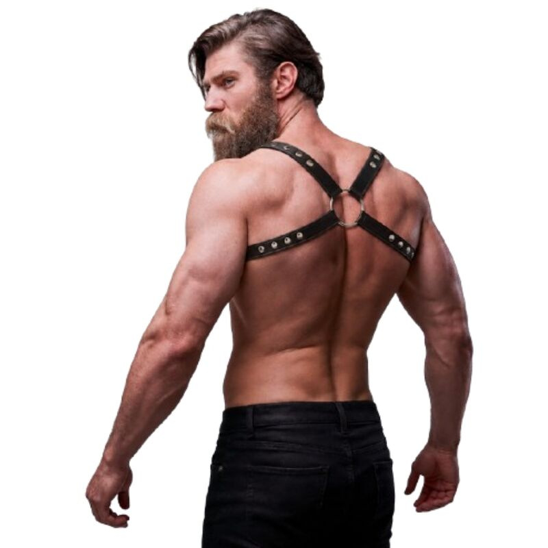 Fetish submissive attitude - mens eco-leather back harness 5