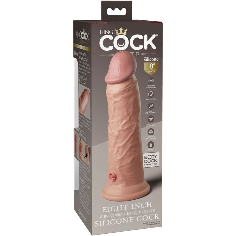 King cock - elite realistic dildo vibrating & silicone 20.3 cm 5
